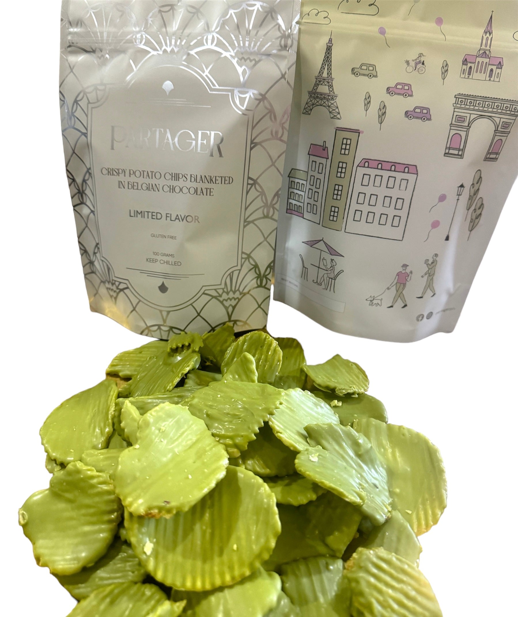 LIMITED EDTN: Green Tea-White Chocolate Covered Potato Chips